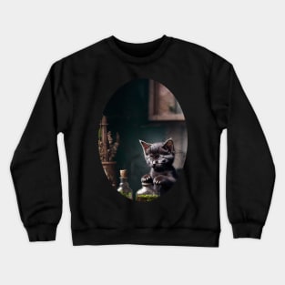 Kittens At Work - Distressed Crewneck Sweatshirt